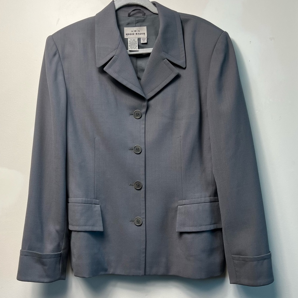 AKA Eddie Bauer Light Grey Wool Blazer